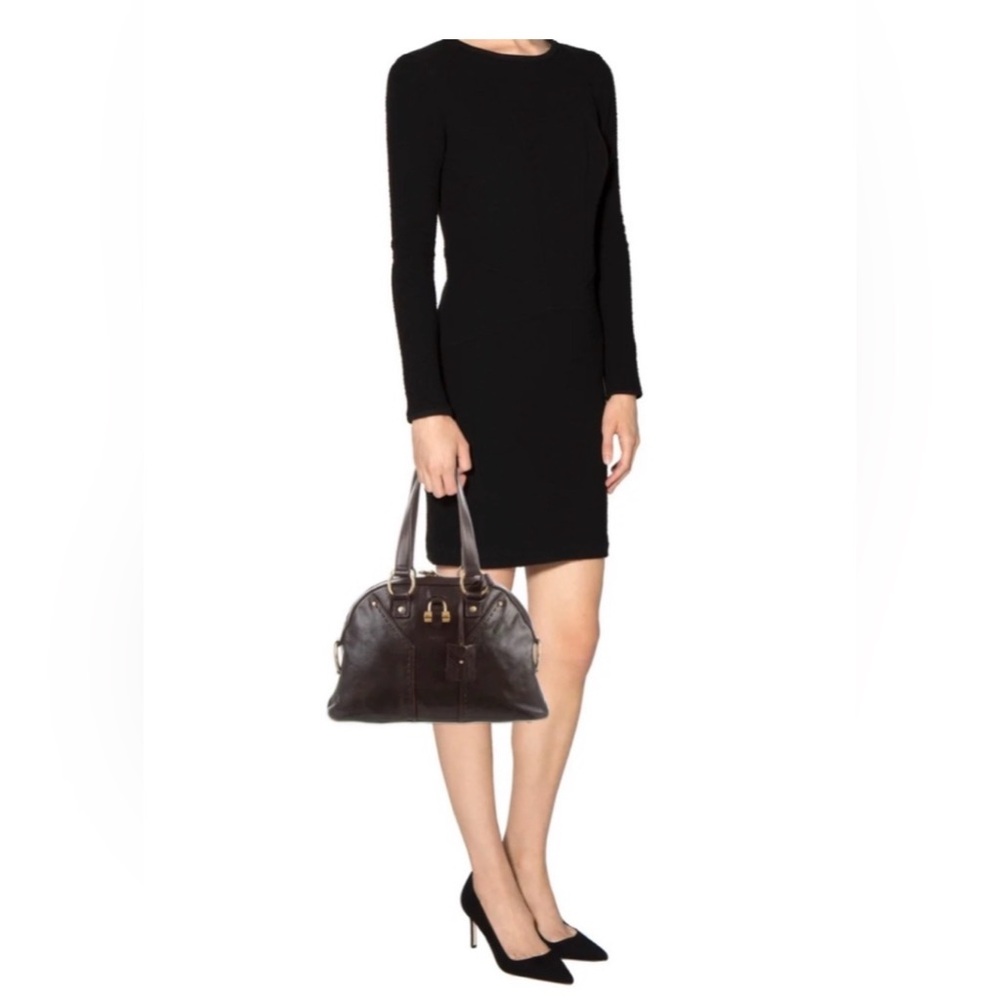 YSL Yves Saint Laurent Muse Bag in Chocolate Brown Leather
